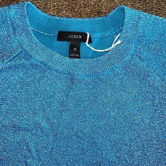 J. Crew Blue Shimmer Sparkle
Side Slit Crew Neck Pullover
Sweater Sz XS … - Picture 7 of 14